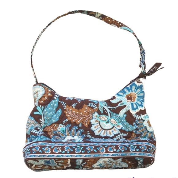 Vera Bradley Java Blue Shoulder Bag with Matching Trifold Wallet - Picture 3 of 6